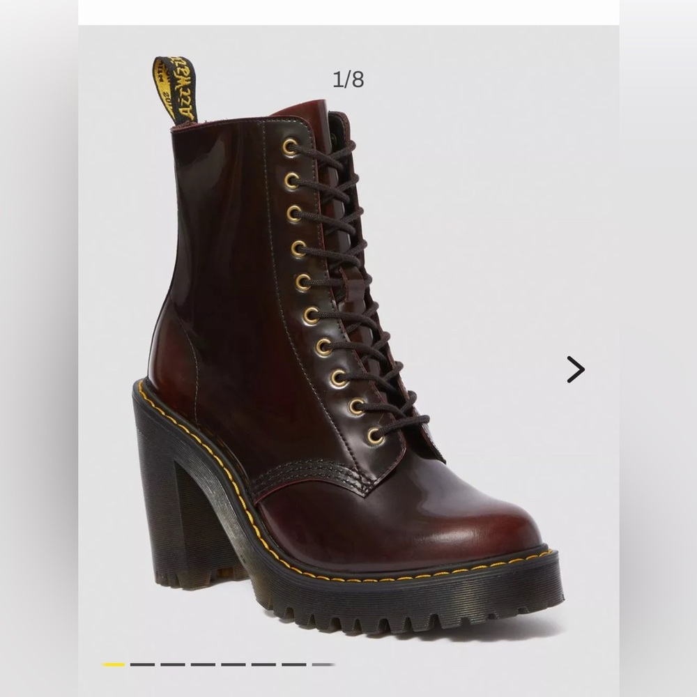 KENDRA WOMEN'S ARCADIA LEATHER HEELED BOOTS CHERRY RED ARCADIA